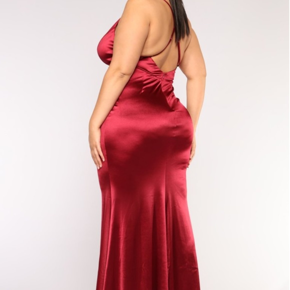 Fashion Nova Dresses & Skirts - Decadence Front Slit Satin Dress